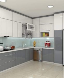 TBA023- Tủ bếp nhựa đặc Acrylic bền màu tại Ninh bình