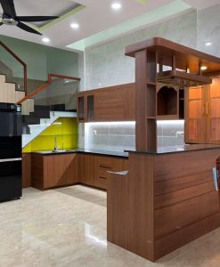 TBV075- Tủ bếp nhựa cao cấp Vincoplast màu giả gỗ HY 38.