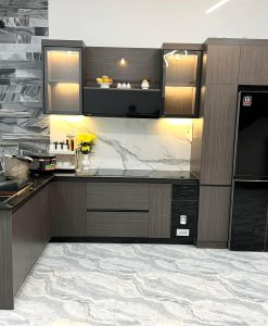 TBV078- Tủ bếp Ninh Bình màu HY91 nhựa cao cấp Vincoplast.