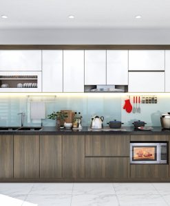 TBV083- Tủ bếp chữ i nhựa cao cấp Vincoplast lắp đặt tại Ninh Bình.