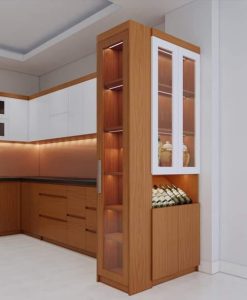 TBV080- Tủ bếp kết hợp kệ trưng bày rượu mã VC22 nhựa cao cấp Vincoplast.