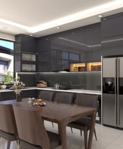 TBA112-Tủ bếp nhựa đặc Picomat tủ bếp màu AC06.