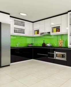 TBV103-Tủ bếp nhựa cao cấp Vincoplast kết hợp tủ đựng rượu.