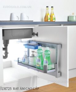 Giá đựng chai lọ tẩy rửa đáy đặc ray âm cao cấp EU0725 Eurogold.