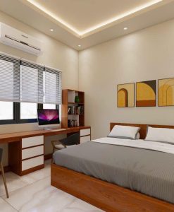 PN017-Thiết kế phòng ngủ đẹp nhựa cao cấp Vincoplast thi công tại 266 Xuân Thành Ninh Bình.