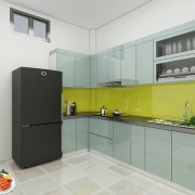 tu bep acrylic mau xanh