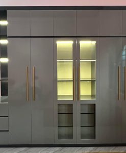 TL059_Tủ quần áo màu ghi mẫu thịnh hành năm 2024.