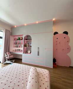 TB003- NỘI THẤT PHÒNG NGỦ BÉ GÁI THI CÔNG TẠI YÊN KHÁNH - NINH BÌNH